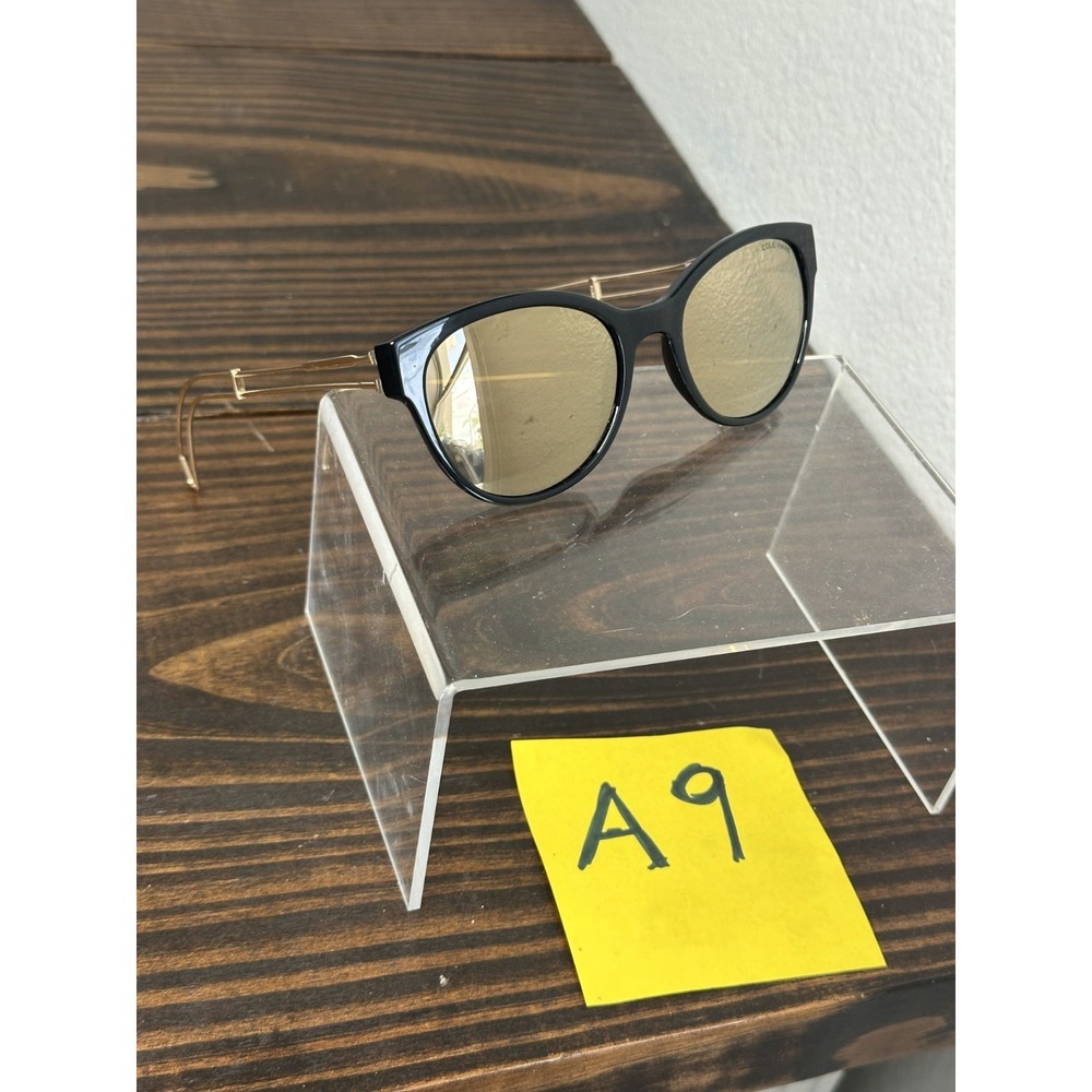 Cole Haan CH7088 Women's Polished Black Polarized Sunglasses Cat Eye 145 mm